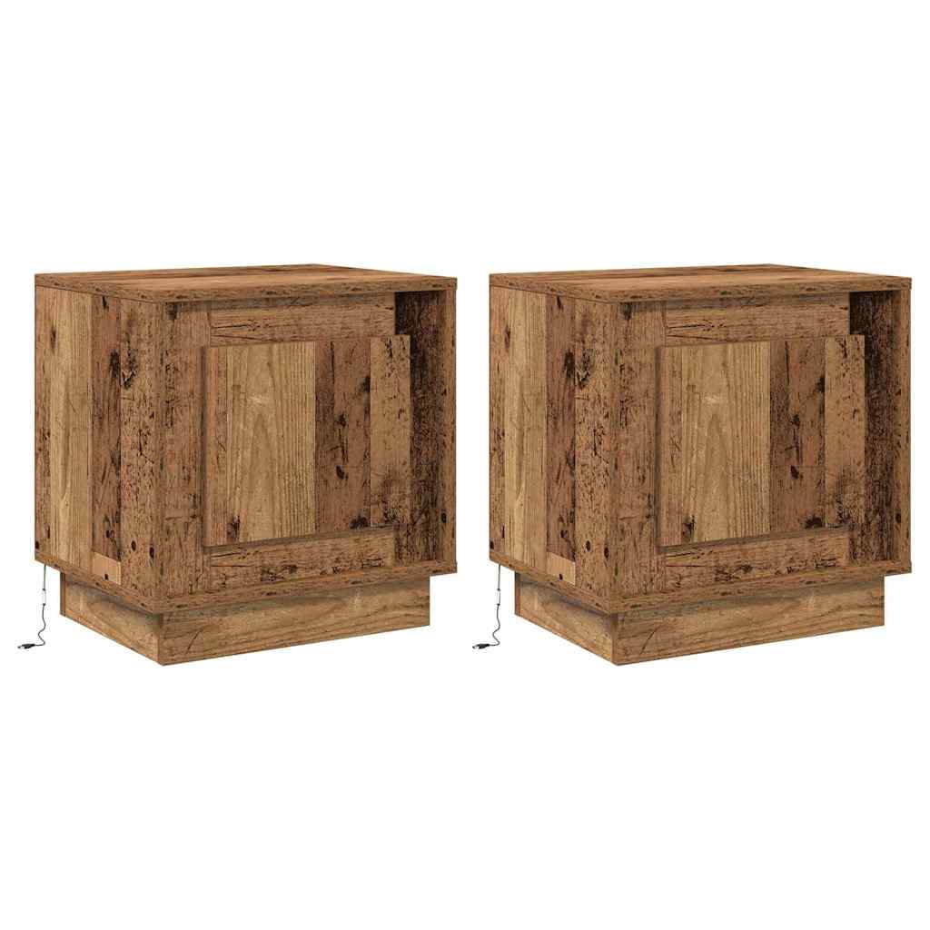 Κομοδίνο 2 pcs Παλιό ξύλο 44 x 34,5 x 45 εκ Επεξεργασμένο ξύλο - Pakobazaar