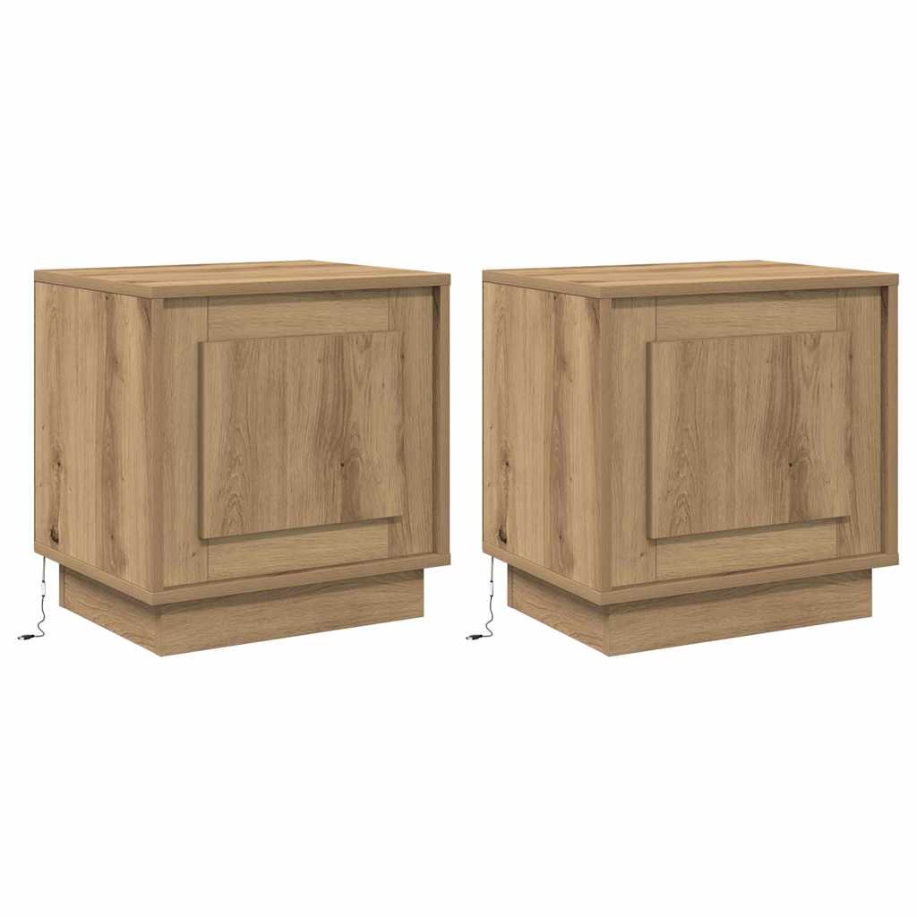 Κομοδίνο 2 pcs Artisan Oak 44 x 34,5 x 45 εκ Επεξεργασμένο ξύλο - Pakobazaar