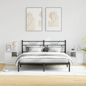 Κομοδίνο 2 pcs Λευκό 50 x 34,5 x 50 εκ. Επεξεργασμένο ξύλο - Pakobazaar