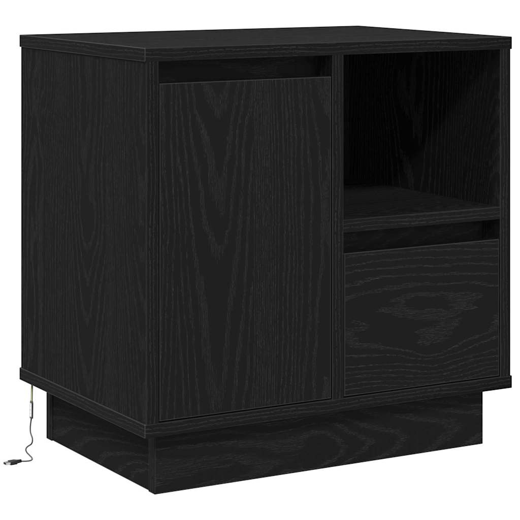 Κομοδίνο 2 pcs Μαύρη Οξυά 50 x 34,5 x 50 εκ. Επεξεργασμένο ξύλο - Pakobazaar
