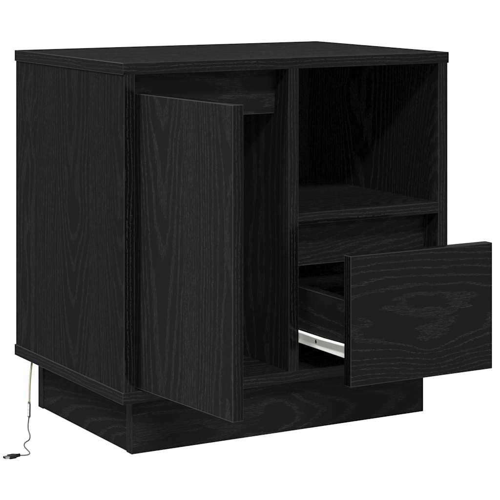 Κομοδίνο 2 pcs Μαύρη Οξυά 50 x 34,5 x 50 εκ. Επεξεργασμένο ξύλο - Pakobazaar