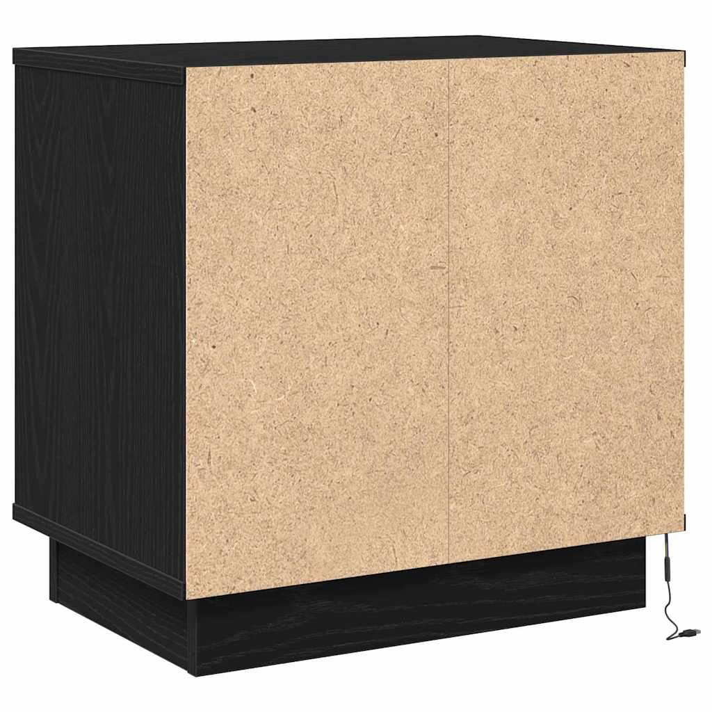 Κομοδίνο 2 pcs Μαύρη Οξυά 50 x 34,5 x 50 εκ. Επεξεργασμένο ξύλο - Pakobazaar