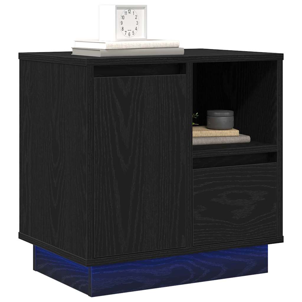 Κομοδίνο 2 pcs Μαύρη Οξυά 50 x 34,5 x 50 εκ. Επεξεργασμένο ξύλο - Pakobazaar
