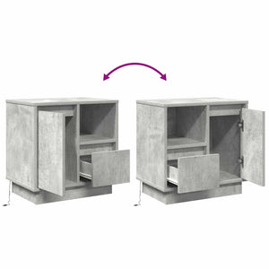 Κομοδίνο με συρτάρι 2 pcs Σκυρόδεμα Γκρι 50 x 34,5 x 50 εκ. - Pakobazaar
