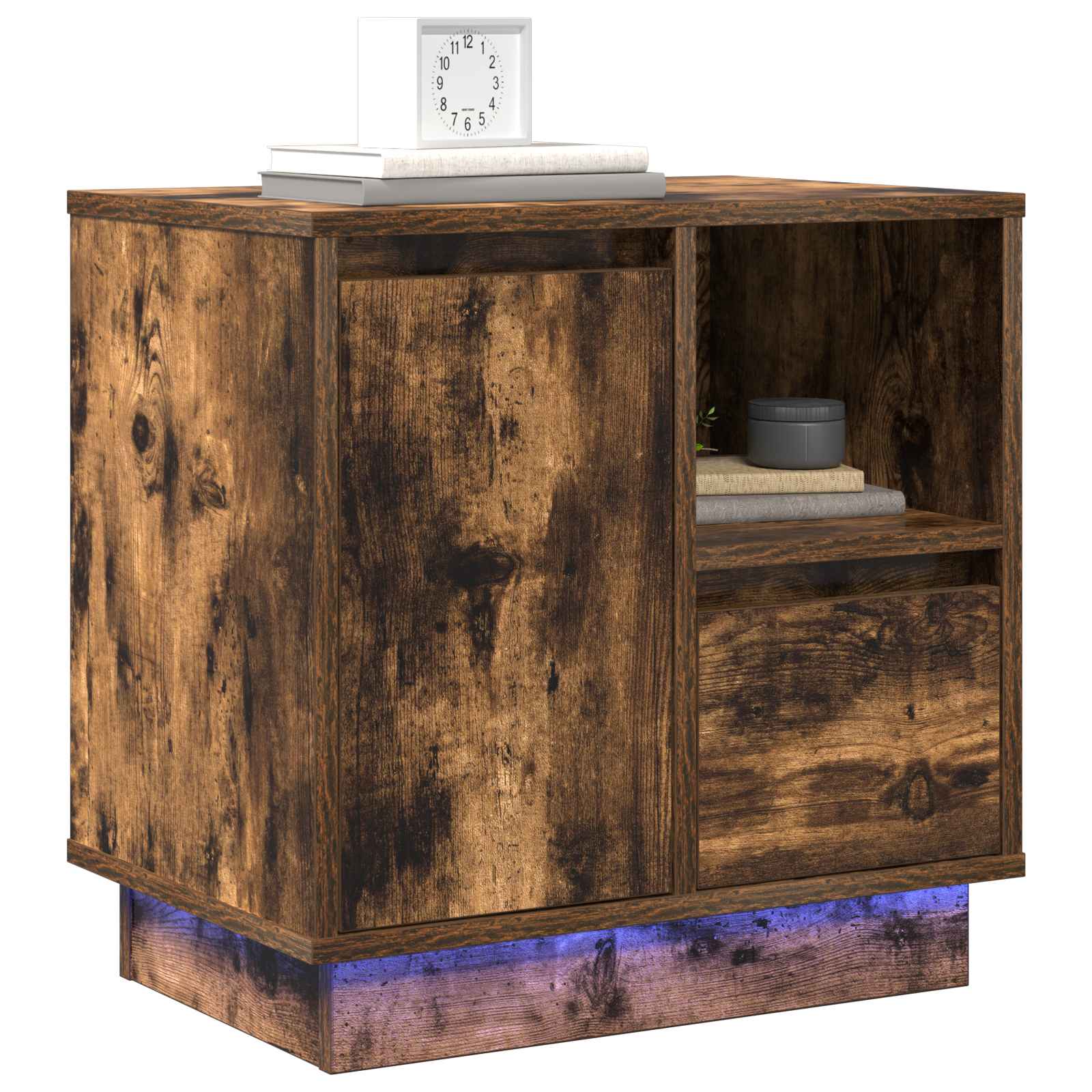 Κομοδίνο με συρτάρι 2 pcs Καπνιστό Δρύς 50 x 34,5 x 50 εκ. - Pakobazaar