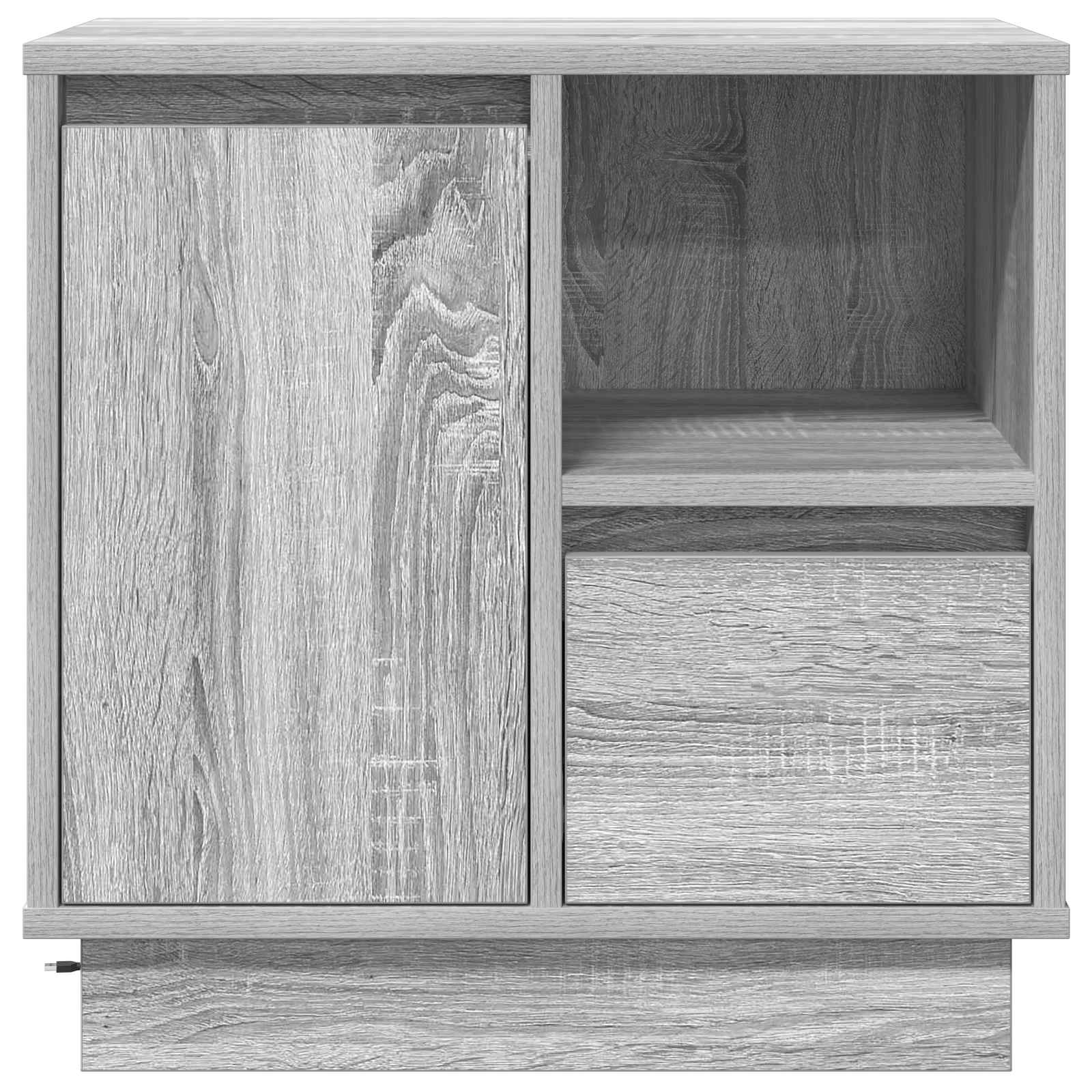 Κομοδίνο με συρτάρι Γκρι 50 x 34,5 x 50 εκ. Επεξεργασμένο ξύλο - Pakobazaar