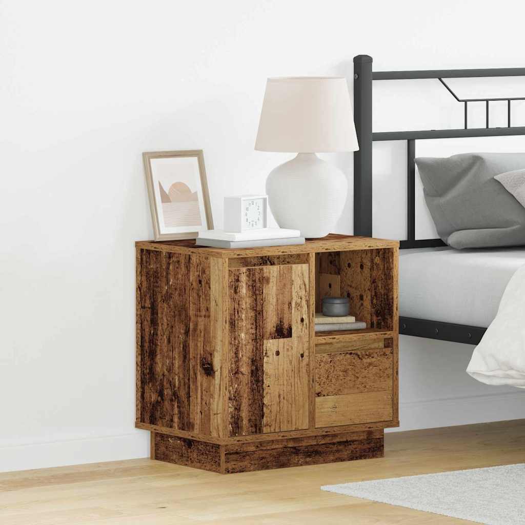 Κομοδίνο 2 pcs Παλιό ξύλο 50 x 34,5 x 50 εκ. Επεξεργασμένο ξύλο - Pakobazaar