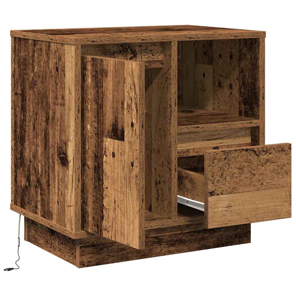 Κομοδίνο 2 pcs Παλιό ξύλο 50 x 34,5 x 50 εκ. Επεξεργασμένο ξύλο - Pakobazaar