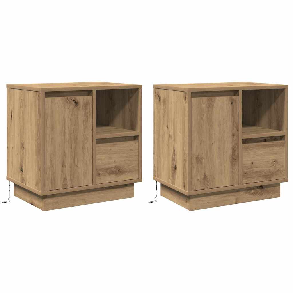 Κομοδίνο με συρτάρι 2 pcs Artisan Oak 50 x 34,5 x 50 εκ. - Pakobazaar