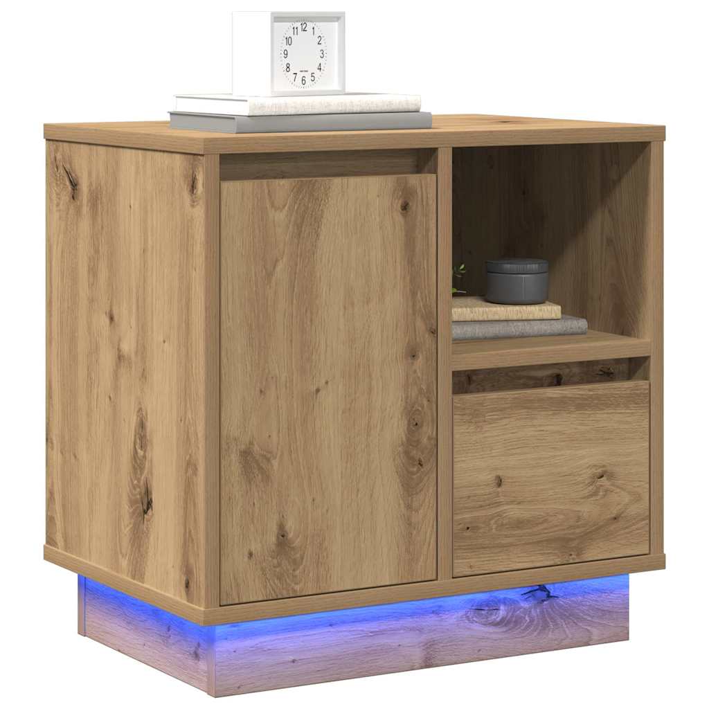 Κομοδίνο με συρτάρι 2 pcs Artisan Oak 50 x 34,5 x 50 εκ. - Pakobazaar