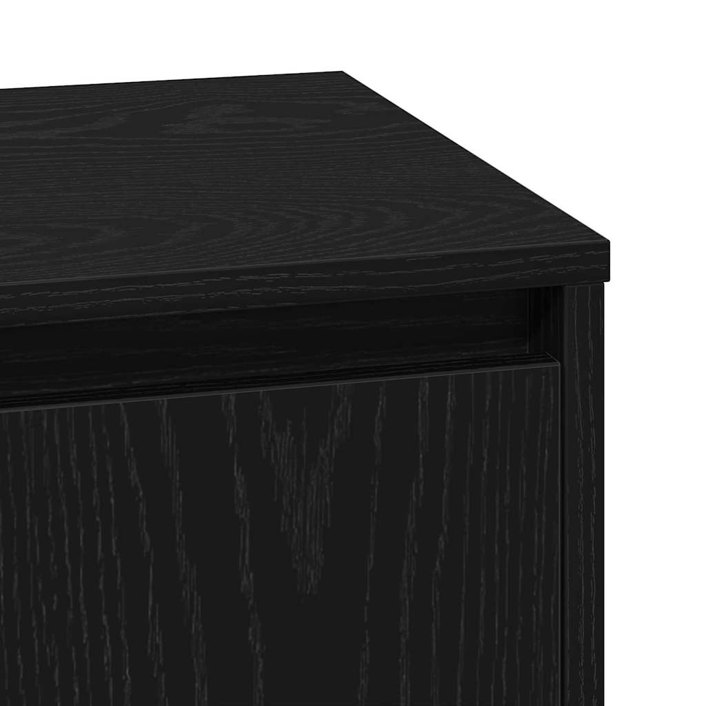 Κομοδίνο 2 pcs Μαύρη Οξυά 39 x 34,5 x 50 εκ. Επεξεργασμένο ξύλο - Pakobazaar