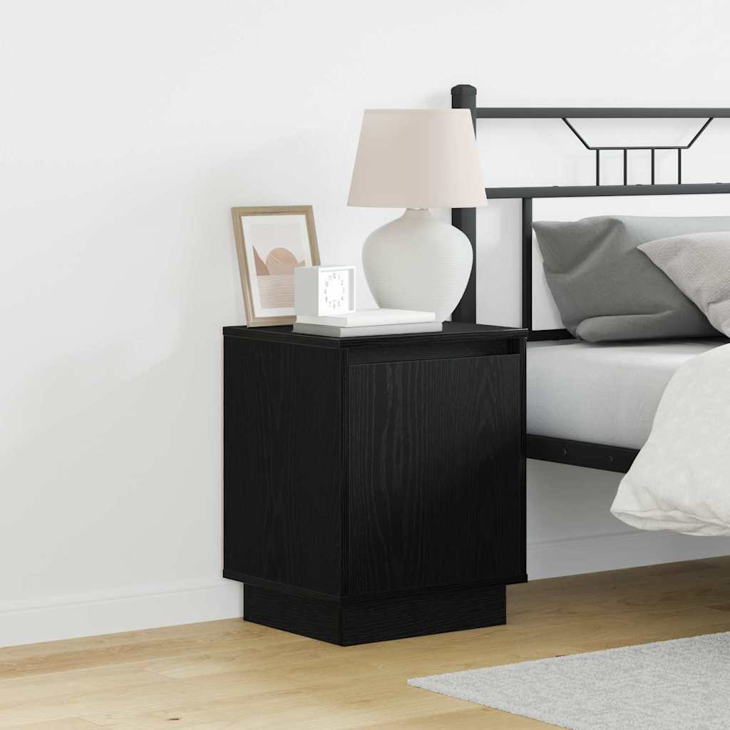 Κομοδίνο 2 pcs Μαύρη Οξυά 39 x 34,5 x 50 εκ. Επεξεργασμένο ξύλο - Pakobazaar