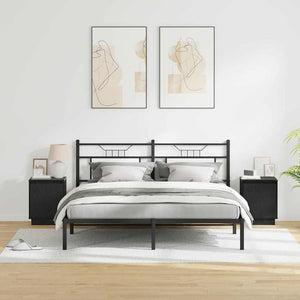 Κομοδίνο 2 pcs Μαύρη Οξυά 39 x 34,5 x 50 εκ. Επεξεργασμένο ξύλο - Pakobazaar