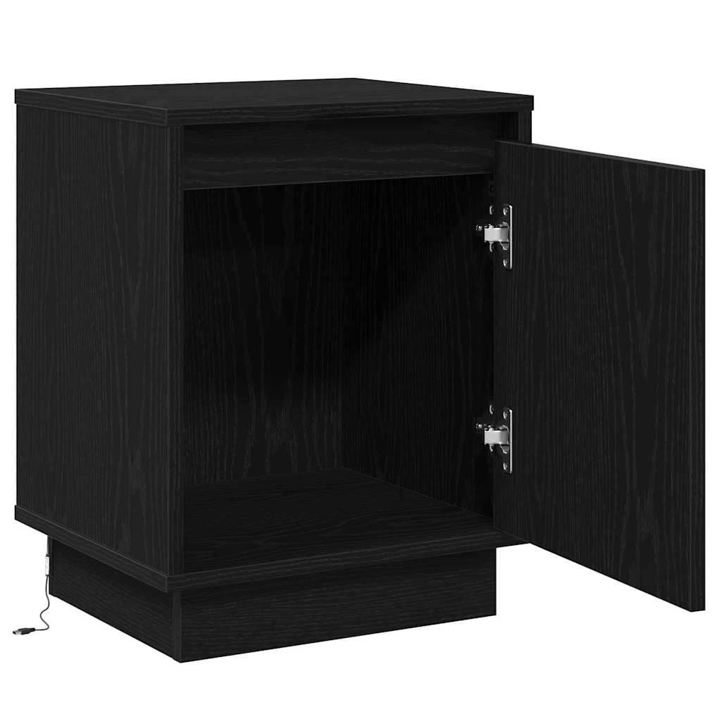 Κομοδίνο 2 pcs Μαύρη Οξυά 39 x 34,5 x 50 εκ. Επεξεργασμένο ξύλο - Pakobazaar