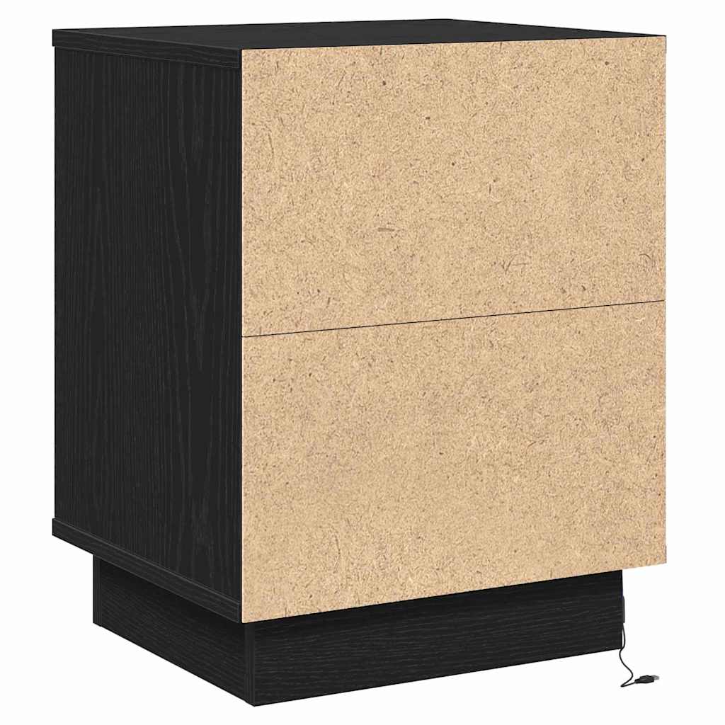 Κομοδίνο 2 pcs Μαύρη Οξυά 39 x 34,5 x 50 εκ. Επεξεργασμένο ξύλο - Pakobazaar