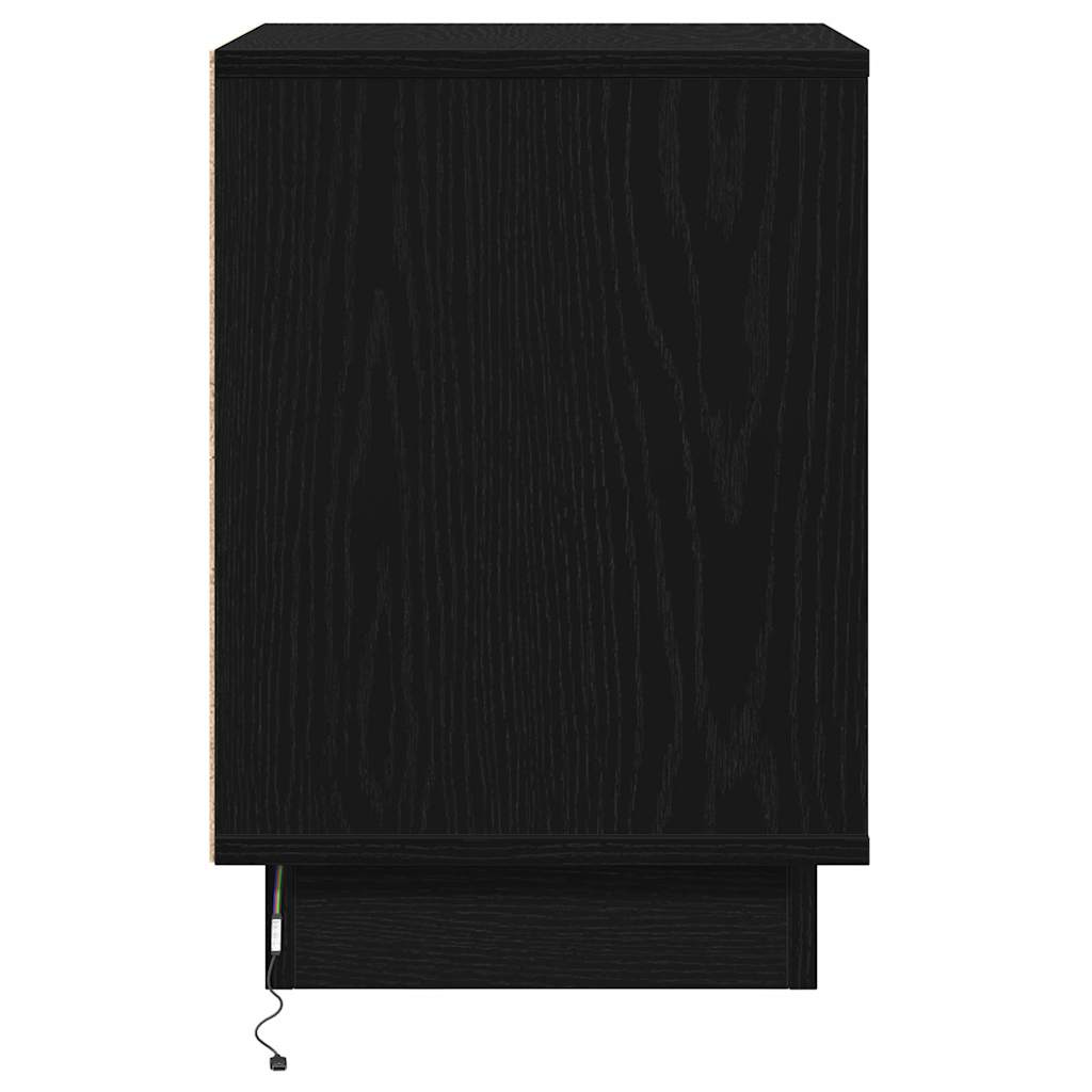 Κομοδίνο 2 pcs Μαύρη Οξυά 39 x 34,5 x 50 εκ. Επεξεργασμένο ξύλο - Pakobazaar