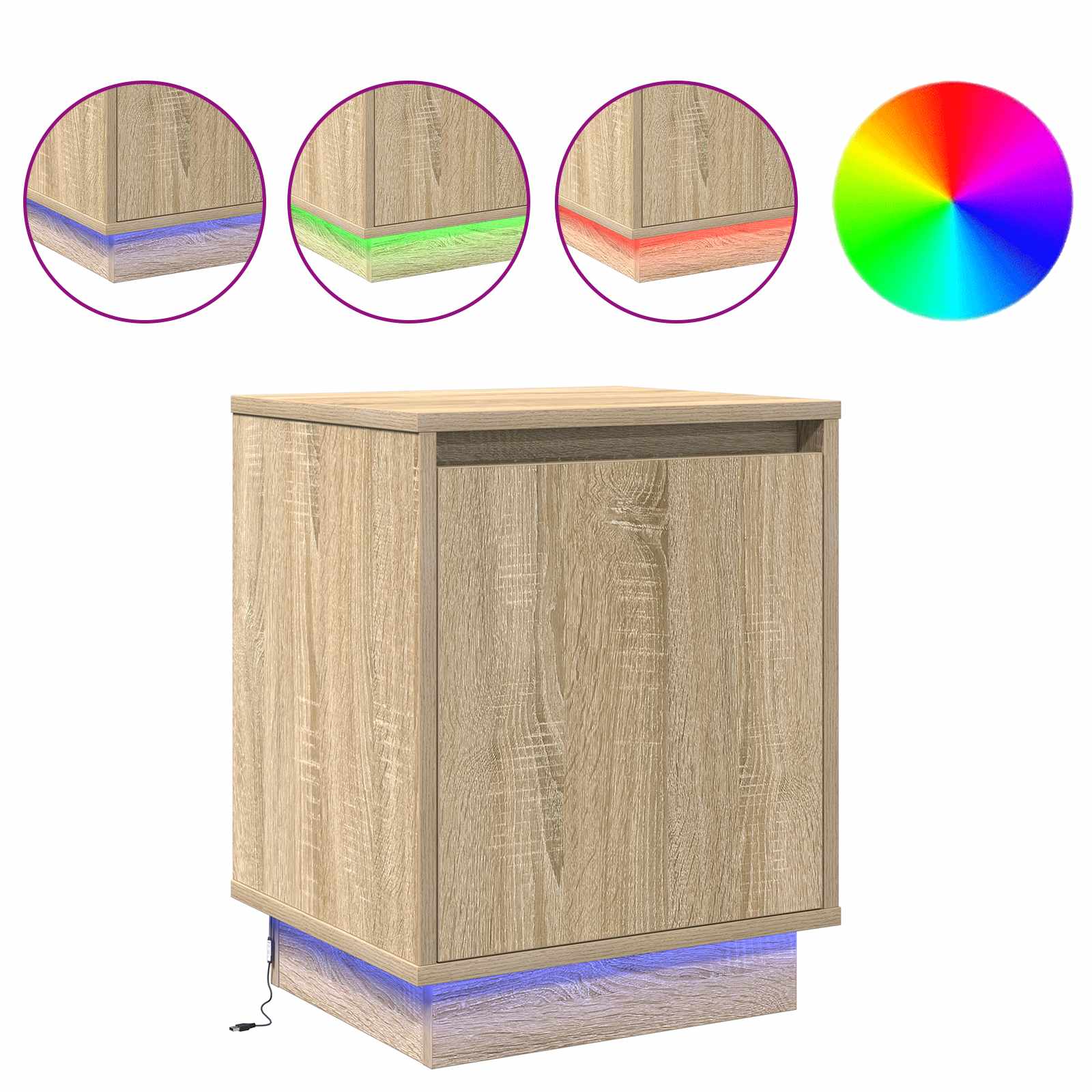 Κομοδίνο Δρύς Sonoma 39 x 34,5 x 50 εκ. Επεξεργασμένο ξύλο - Pakobazaar