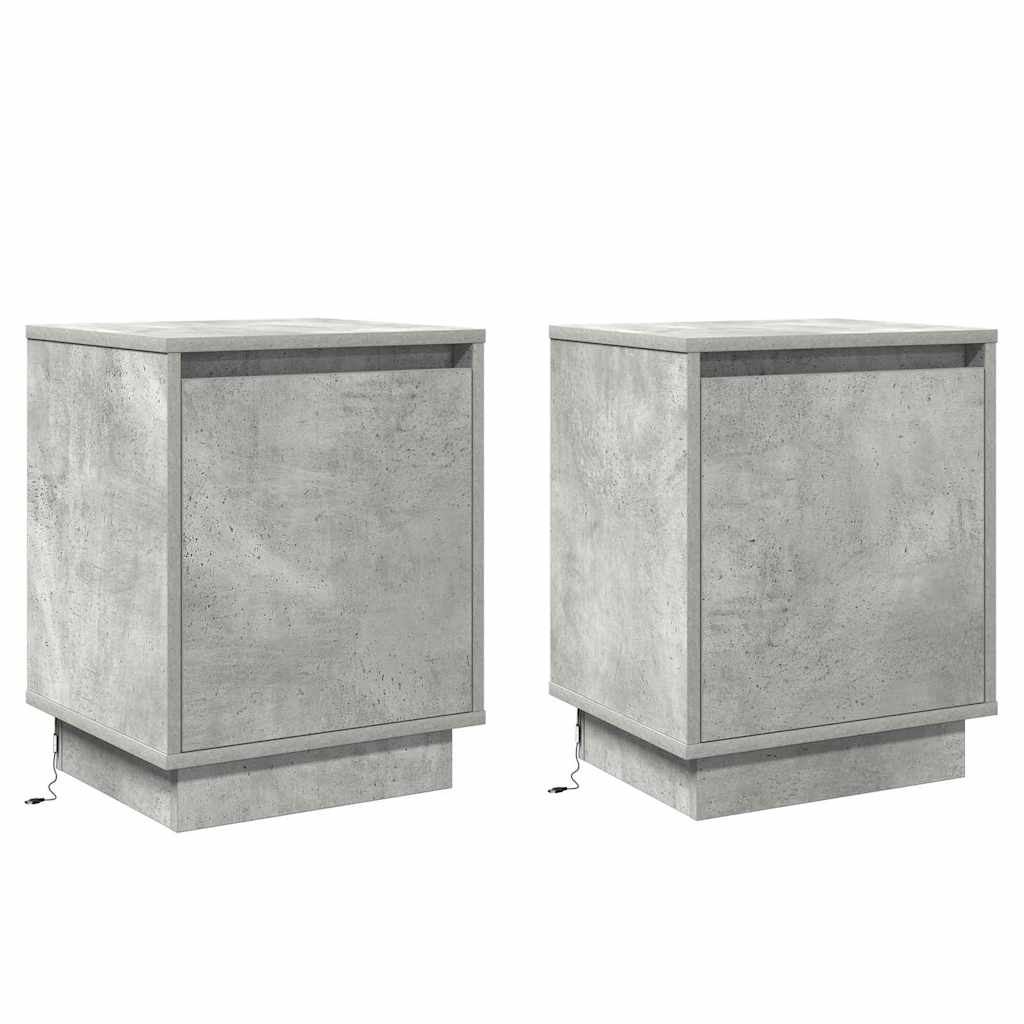 Κομοδίνο 2 pcs Σκυρόδεμα Γκρι 39 x 34,5 x 50 εκ. - Pakobazaar