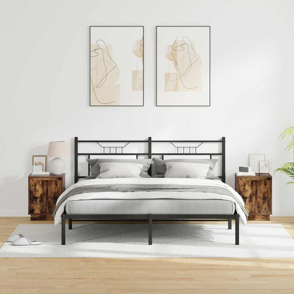 Κομοδίνο με 2 pcs Καπνιστό Δρύς 39 x 34.5 x 50 εκ. - Pakobazaar