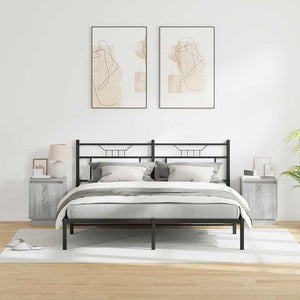 Κομοδίνο 2 pcs Γκρι 39 x 34,5 x 50 εκ. Επεξεργασμένο ξύλο - Pakobazaar