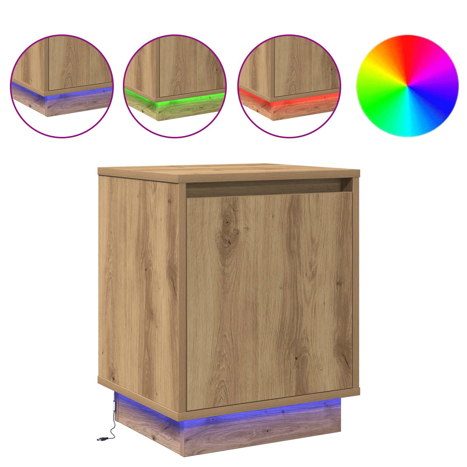 Κομοδίνο Artisan Oak 39 x 34,5 x 50 εκ. Επεξεργασμένο ξύλο - Pakobazaar