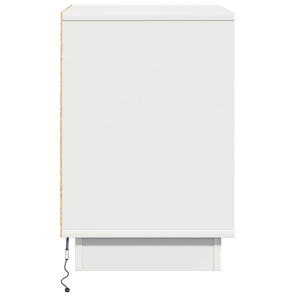 Κομοδίνο με συρτάρι Λευκό 39 x 34,5 x 50 εκ. Επεξεργασμένο ξύλο - Pakobazaar