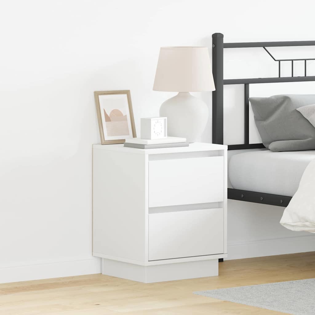 Κομοδίνο 2 pcs Λευκό 39 x 34,5 x 50 εκ. Επεξεργασμένο ξύλο - Pakobazaar
