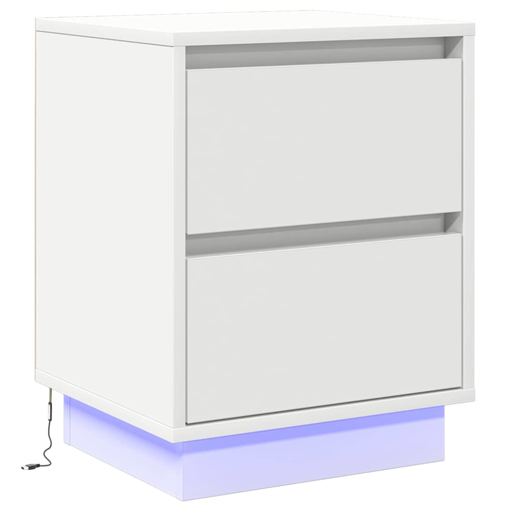 Κομοδίνο 2 pcs Λευκό 39 x 34,5 x 50 εκ. Επεξεργασμένο ξύλο - Pakobazaar