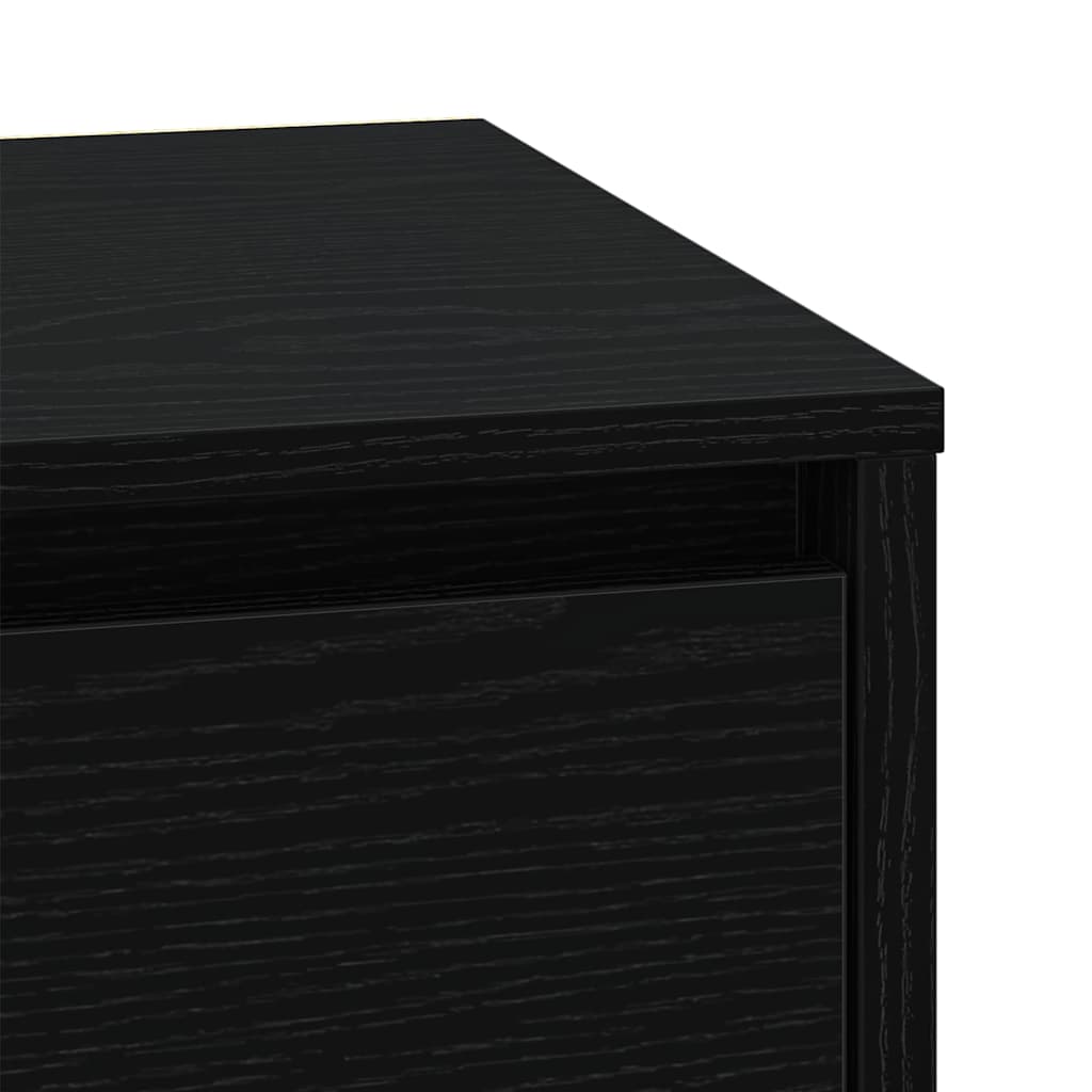 Κομοδίνο 2 pcs Μαύρη Οξυά 39 x 34,5 x 50 εκ. Επεξεργασμένο ξύλο - Pakobazaar