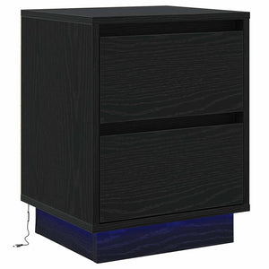 Κομοδίνο 2 pcs Μαύρη Οξυά 39 x 34,5 x 50 εκ. Επεξεργασμένο ξύλο - Pakobazaar