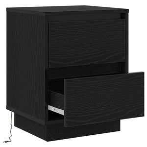 Κομοδίνο 2 pcs Μαύρη Οξυά 39 x 34,5 x 50 εκ. Επεξεργασμένο ξύλο - Pakobazaar