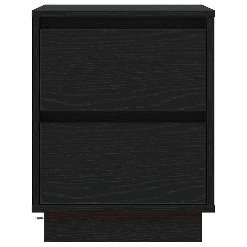 Κομοδίνο 2 pcs Μαύρη Οξυά 39 x 34,5 x 50 εκ. Επεξεργασμένο ξύλο - Pakobazaar