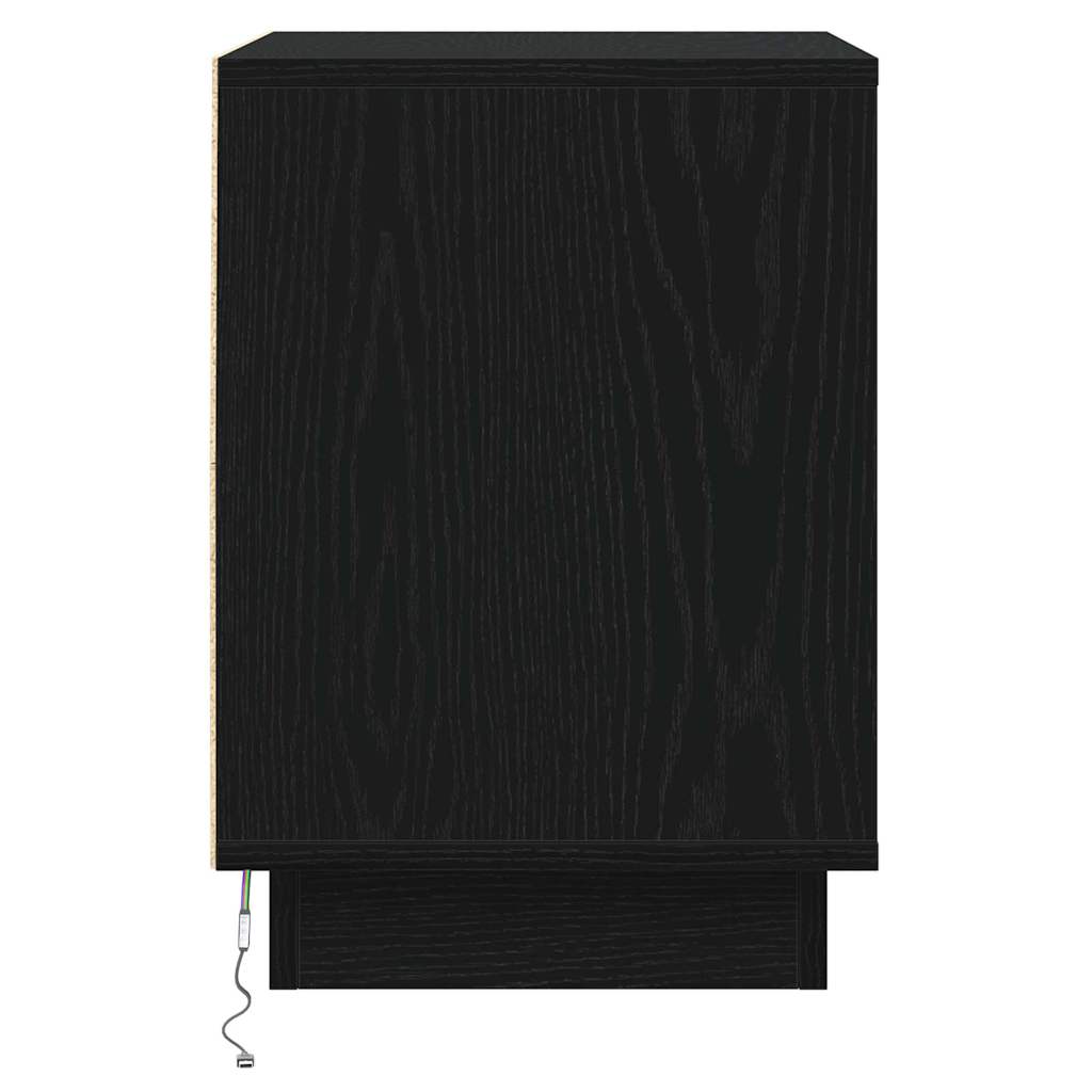 Κομοδίνο 2 pcs Μαύρη Οξυά 39 x 34,5 x 50 εκ. Επεξεργασμένο ξύλο - Pakobazaar