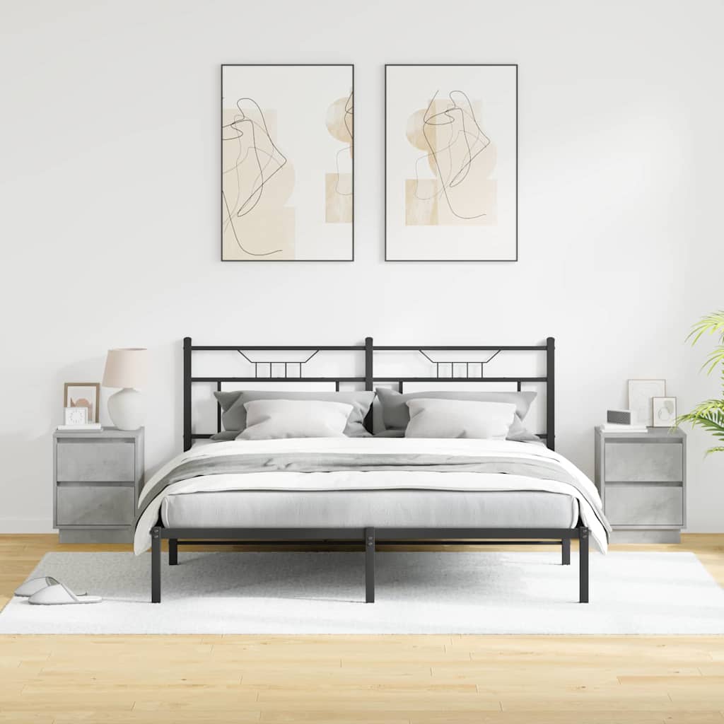 Κομοδίνο με συρτάρι 2 pcs Σκυρόδεμα Γκρι 39 x 34,5 x 50 εκ. - Pakobazaar