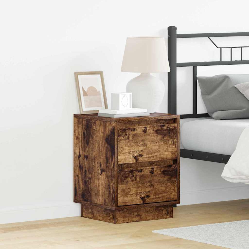 Κομοδίνο με συρτάρι 2 pcs Καπνιστό Δρύς 39 x 34,5 x 50 εκ. - Pakobazaar
