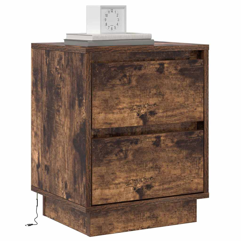 Κομοδίνο με συρτάρι 2 pcs Καπνιστό Δρύς 39 x 34,5 x 50 εκ. - Pakobazaar