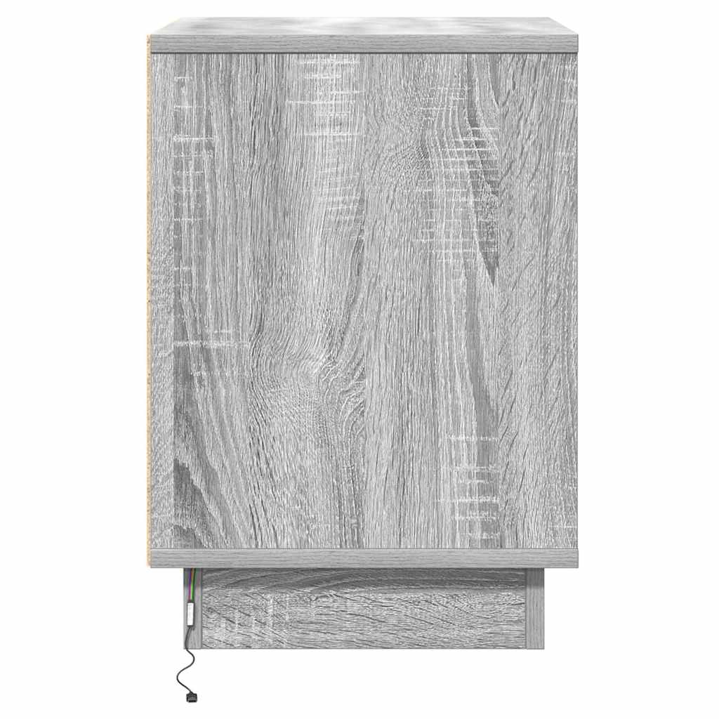 Κομοδίνο 2 pcs Γκρι 39 x 34,5 x 50 εκ. Επεξεργασμένο ξύλο - Pakobazaar