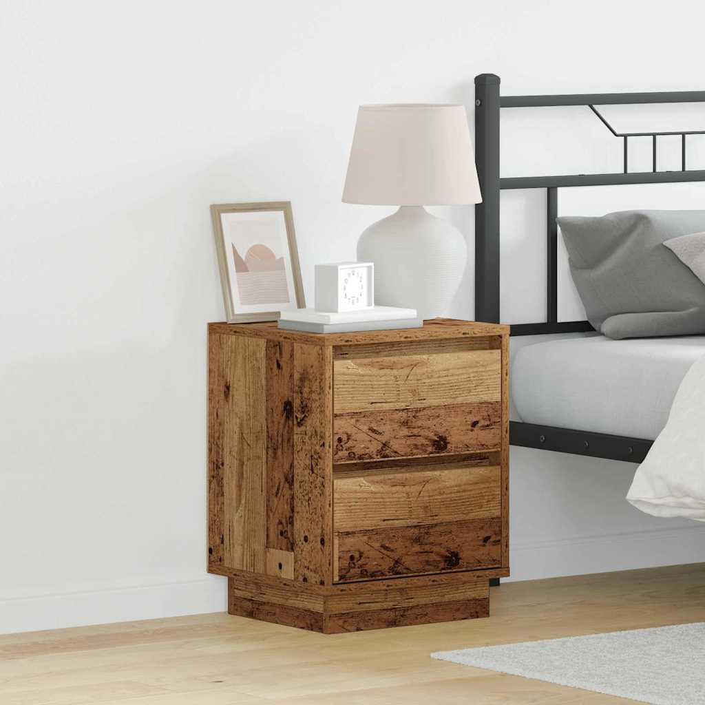 Κομοδίνο 2 pcs Παλιό ξύλο 39 x 34,5 x 50 εκ. Επεξεργασμένο ξύλο - Pakobazaar