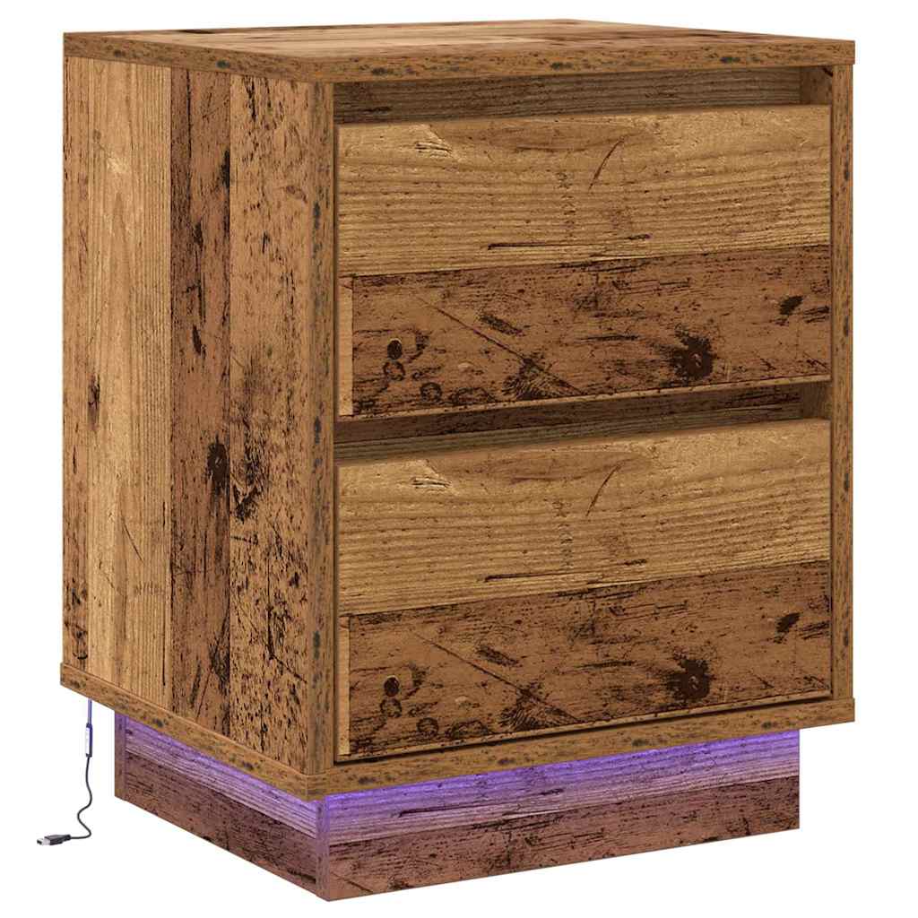 Κομοδίνο 2 pcs Παλιό ξύλο 39 x 34,5 x 50 εκ. Επεξεργασμένο ξύλο - Pakobazaar