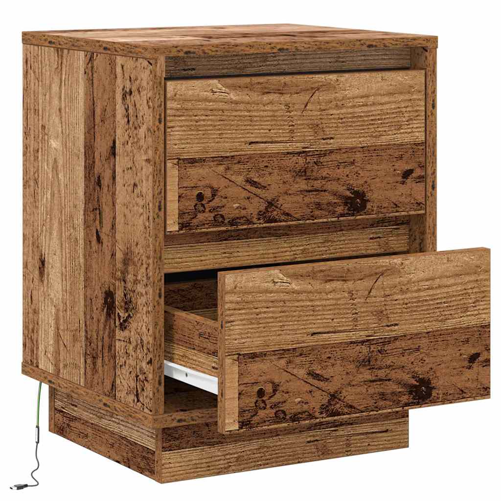 Κομοδίνο 2 pcs Παλιό ξύλο 39 x 34,5 x 50 εκ. Επεξεργασμένο ξύλο - Pakobazaar