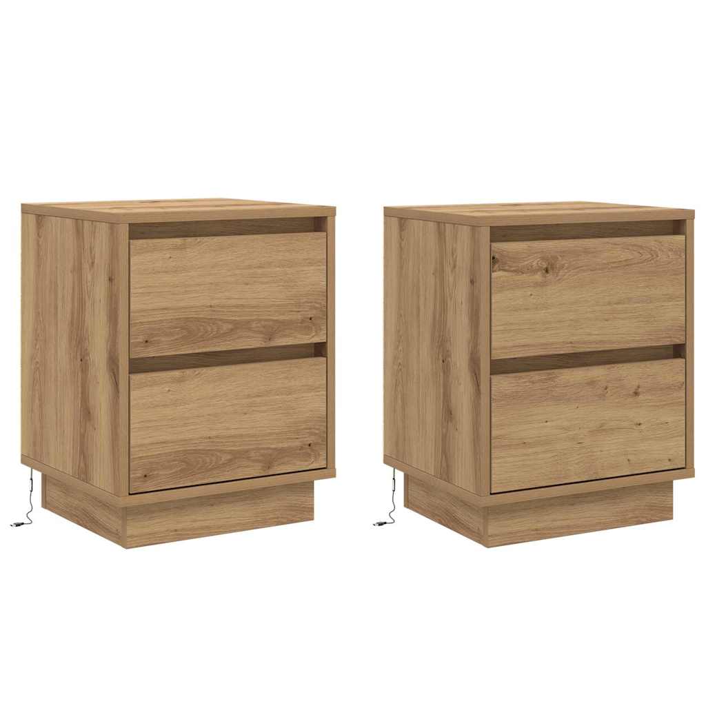 Κομοδίνο με συρτάρι 2 pcs Artisan Oak 39 x 34,5 x 50 εκ. - Pakobazaar