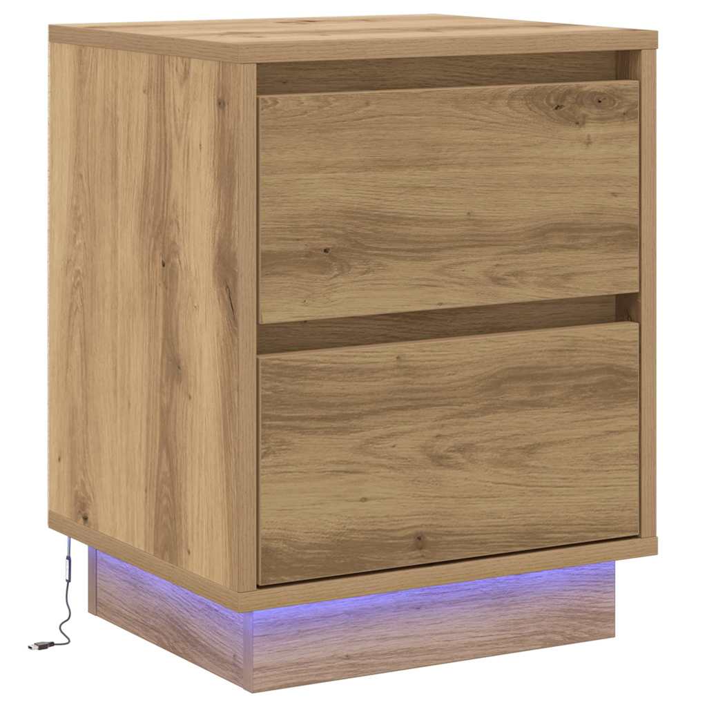 Κομοδίνο με συρτάρι 2 pcs Artisan Oak 39 x 34,5 x 50 εκ. - Pakobazaar