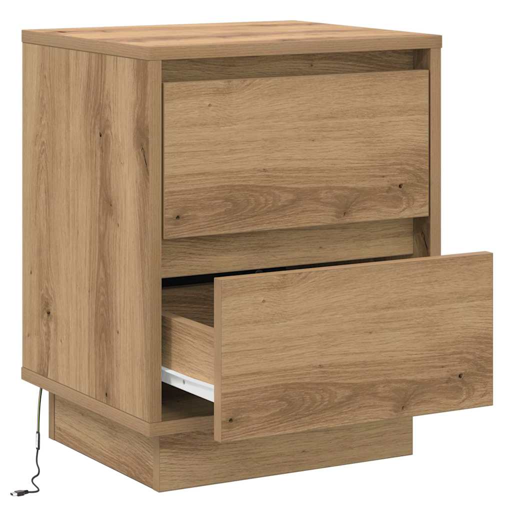 Κομοδίνο με συρτάρι 2 pcs Artisan Oak 39 x 34,5 x 50 εκ. - Pakobazaar