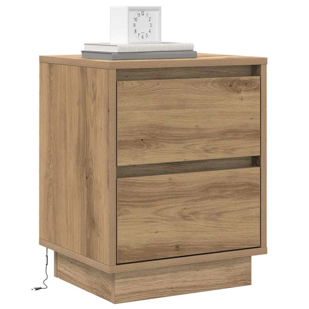 Κομοδίνο με συρτάρι 2 pcs Artisan Oak 39 x 34,5 x 50 εκ. - Pakobazaar