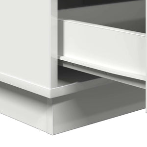 Κομοδίνο με συρτάρι Λευκό 39 x 34,5 x 65 εκ. Επεξεργασμένο ξύλο - Pakobazaar