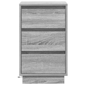 Κομοδίνο με συρτάρι Γκρι 39 x 34,5 x 65 εκ. Επεξεργασμένο ξύλο - Pakobazaar