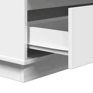 Κομοδίνο με συρτάρι Λευκό 71 x 34,5 x 75 εκ. Επεξεργασμένο ξύλο - Pakobazaar