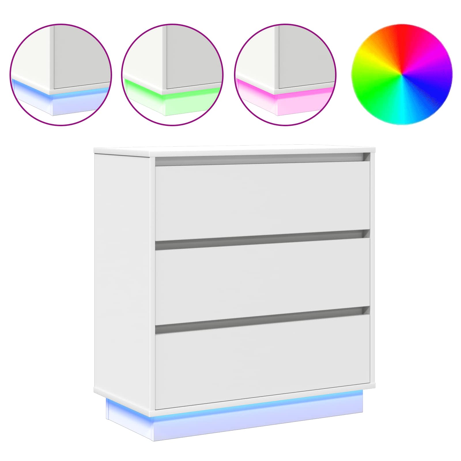 Κομοδίνο με συρτάρι Λευκό 71 x 34,5 x 75 εκ. Επεξεργασμένο ξύλο - Pakobazaar