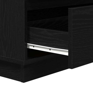 Κομοδίνο Μαύρη Οξυά 71 x 34,5 x 75 εκ. Επεξεργασμένο ξύλο - Pakobazaar