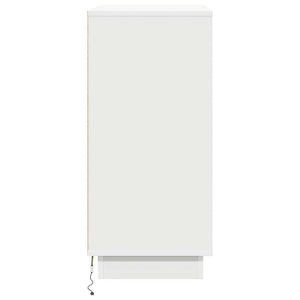 Πλευρικό Τραπέζι LED με ράφι με πόρτα Λευκό 71 x 34,5 x 75 εκ. - Pakobazaar